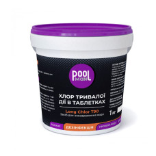 Засіб для знезараження води у басейні Poolman Long Chlor T90 (таблетки), 1кг