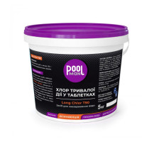 Засіб для знезараження води у басейні Poolman Long Chlor T90 (таблетки), 5 кг
